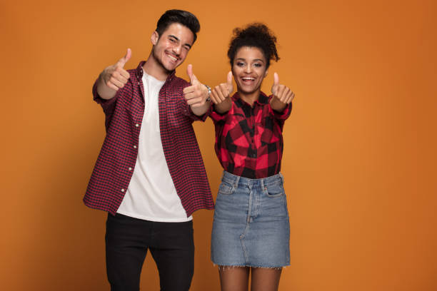 istock Happy casual mixed race couple. 1034534474