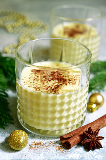 istock Festive christmas spicy drink eggnog in a glass 1034559926