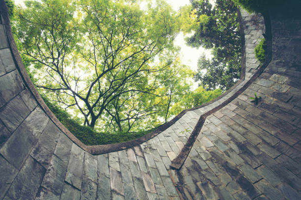istock Spiral staircase at Fort Canning Park, Singapore 1034584674
