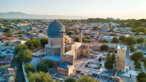 Gur-e-Amir Mausoleum in Central Samarkand, Uzbekistan along the old Silk Road