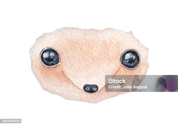 Illustration Of Little Smiling Black Eyes Looking Through Gnawed Hole Stock Illustration - Download Image Now