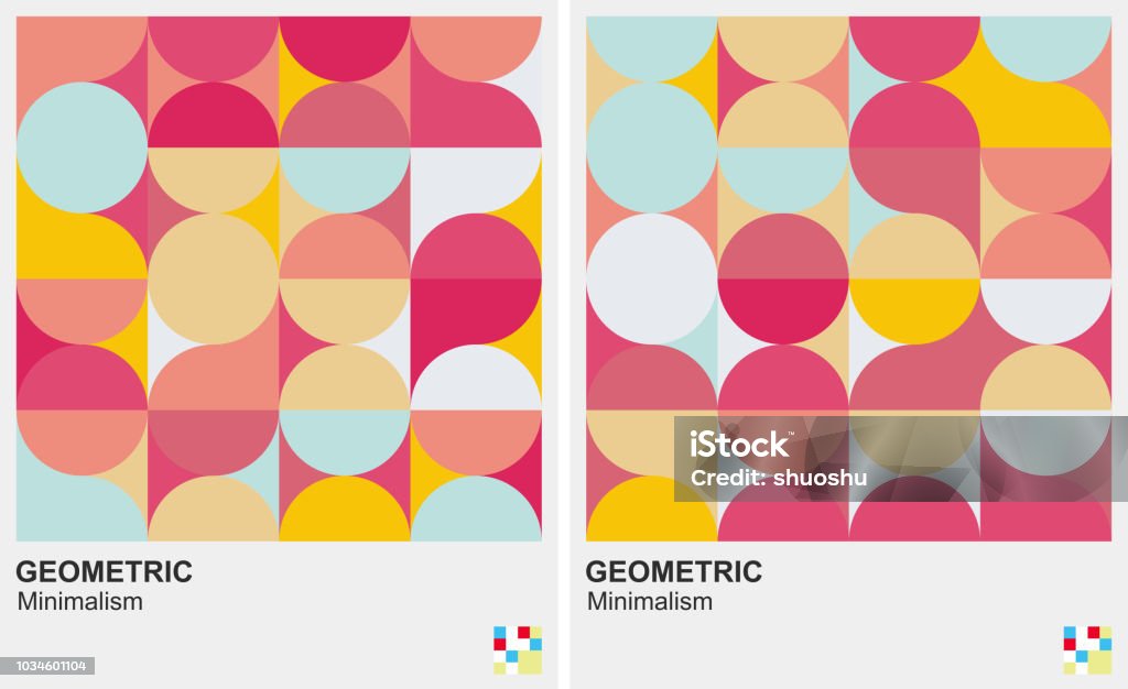 Simple Clean Round Geometric Pattern Round Pattern Geometric Minimalism Background Stock Illustration ...