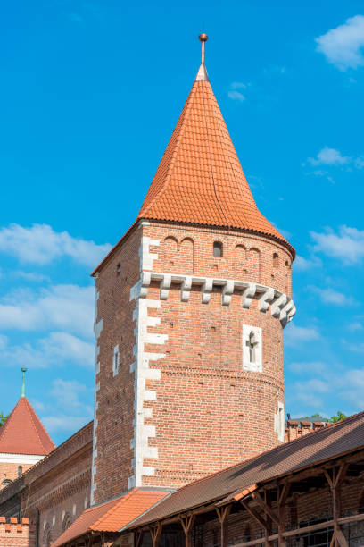 torre de la puerta de florian, arquitectura de la ciudad de cracovia, polonia - florianska street fotografías e imágenes de stock