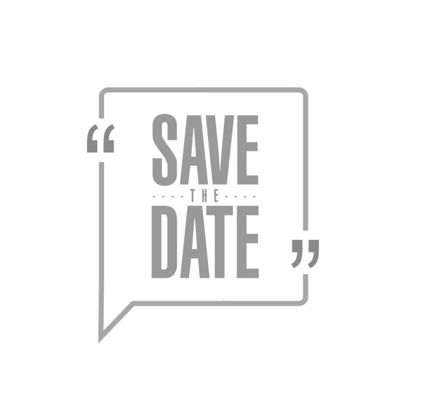 save the date Modern stamp message design save the date line quote message concept isolated over a white background save the date font stock illustrations