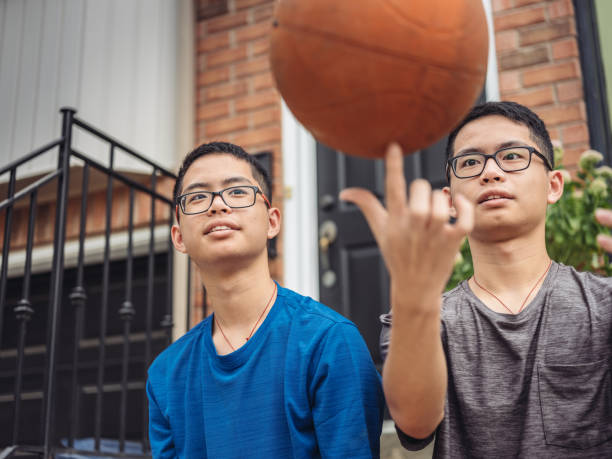 Twins at basketball