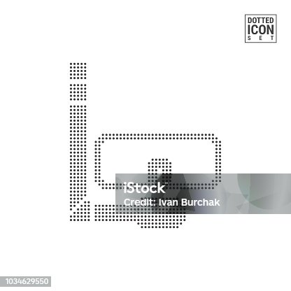 istock Diving Mask Dot Pattern Icon. Dive Mask and Snorkel Dotted Icon Isolated on White. Vector Background or Design Template 1034629550