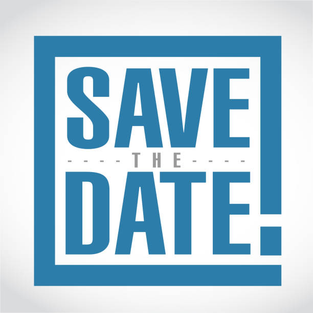 save the date exclamation box message save the date exclamation box message isolated over a white background save the date font stock illustrations