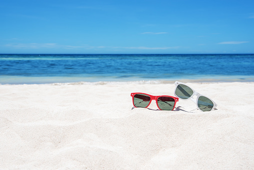 Summer Beach Sunbathing Concept