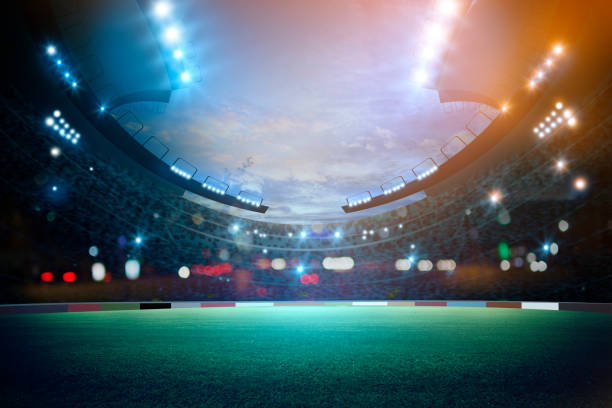 istock stadium in lights and flashes. Mixed photos 1034646926