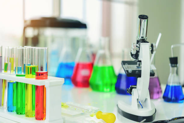 istock The device on the experimental science, test tubes, camera micro vision to medical development. 1034657914