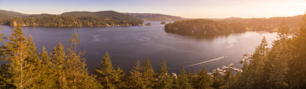 istock A view from Quarry Rock near Deep Cove with a sun-burst. 1034663590