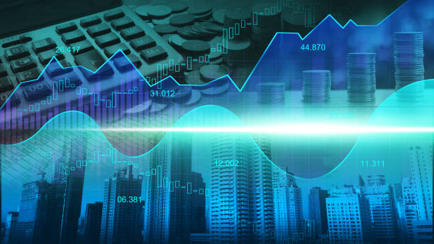 istock Stock market or forex trading graph in graphic double exposure concept 1034691714
