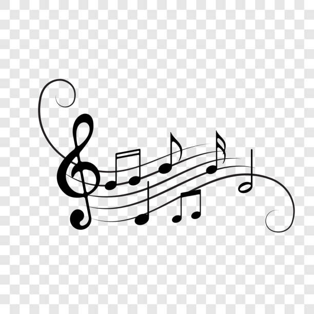 nền ghi chú âm nhạc. vector lưu ý nhân viên trang trí dòng chảy cho các yếu tố thiết kế âm nhạc, jazz hoặc dàn nhạc - nhạc cổ điển hình minh họa sẵn có