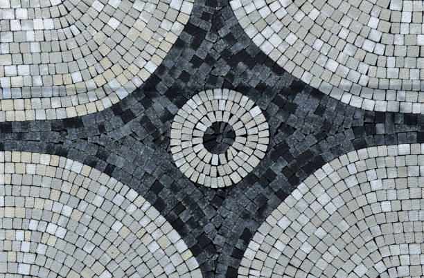 istock pavement landscape and design;Circle Design pattern in patio paving 1034714470