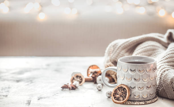 istock cozy winter composition with a cup and sweater 1034719346