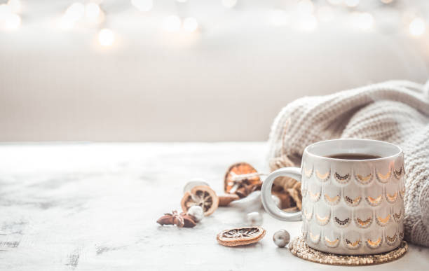 istock cozy winter composition with a cup and sweater 1034719360