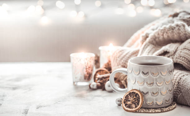 istock cozy winter composition with a cup and sweater 1034719378