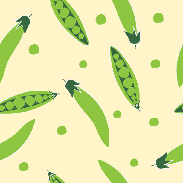 ilustrações de stock, clip art, desenhos animados e ícones de green peas seamless pattern vector illustration - ervilha