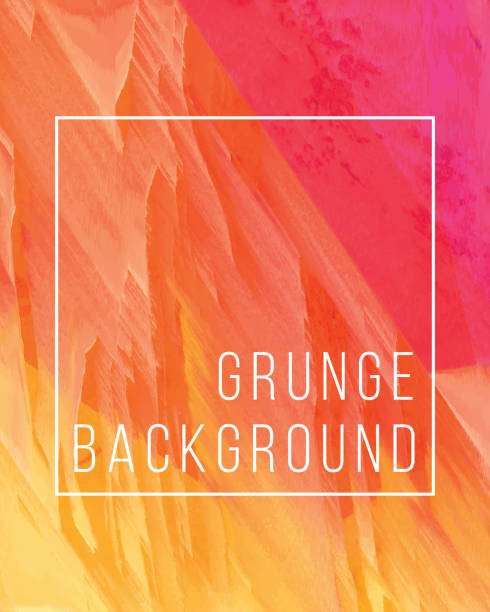 orange und pink digitale glitch abstrakt grunge hintergrund - techno backgrounds textured yellow stock-grafiken, -clipart, -cartoons und -symbole