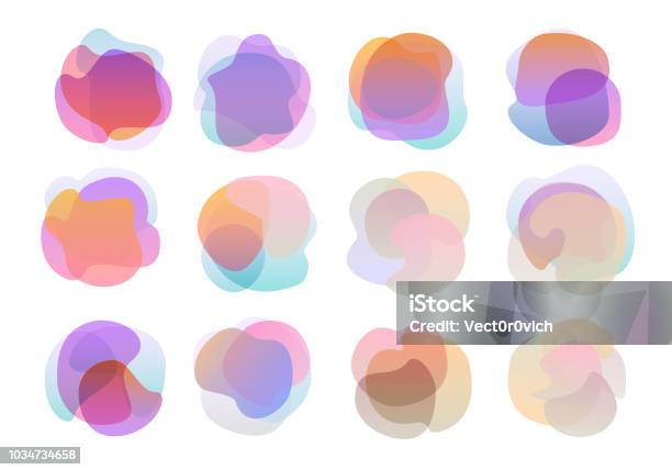 Abstract Twisted Wavy Gradient Coloured Universal Shapes Set Stock Illustration - Download Image Now