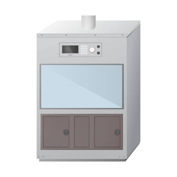 Fume hood. Fume hood. Chemical and biological laboratory. Ventilation equipment for experiments. Vector illustration. fume cupboard stock illustrations