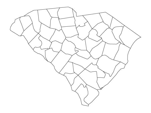 карта округа северная каролина - south carolina map cartography state stock illustrations