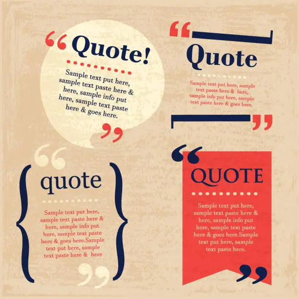 Vector illustration of Your Quote Here Speech Bubbles set with grunge texture