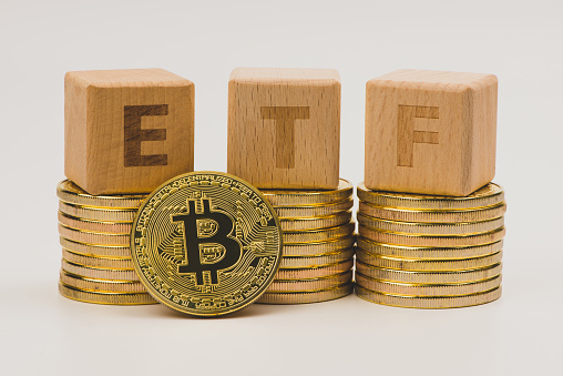 ETF and Bitcoin concept.