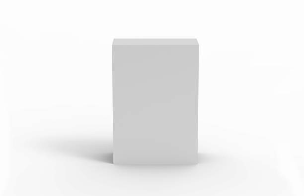 White Packaging Box Box - Container, Cube Shape, Model - Object, Shape, Crate stock cubes stock pictures, royalty-free photos & images