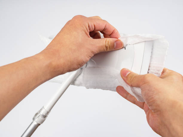 istock Wearing paper on flat mop close up 1034753774