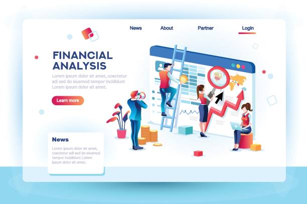 finanzen-infografik analytics-konzept - klein grafiken stock-grafiken, -clipart, -cartoons und -symbole