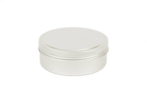 istock Aluminum cosmetic jar on white background 1034757808