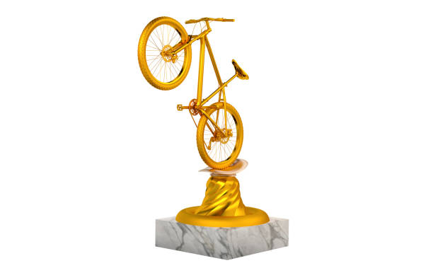 istock Mountain Bike Gold trophy with Marble Base 1034768106