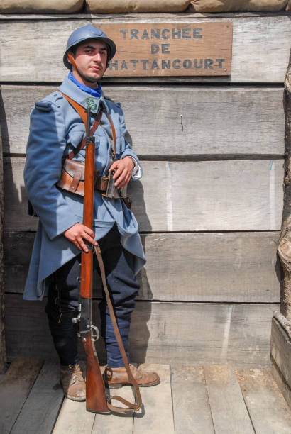 istock French soldier 1918 in the trench 1034768430