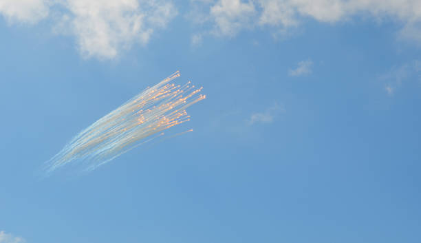 istock Explosion of a meteorite in the sky. 1034768596