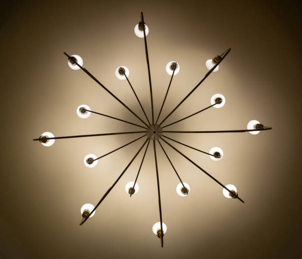 istock Bottom view ceiling lamp with light.chandelier bottom view with ceiling background,modern chandelier 1034779210