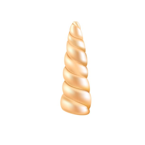 ilustrações de stock, clip art, desenhos animados e ícones de unicorn horn, candle, 3d realistic design element. vector - chifre