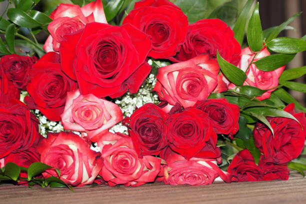 istock Bouquet of red roses lying 1034787006