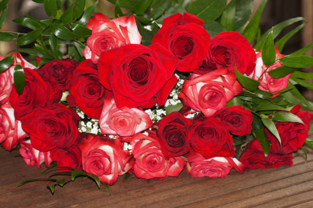 istock Bouquet of red roses lying 1034787008