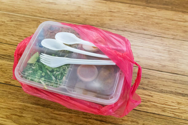 istock Convenient but environmental unfriendly plastic meal containers and pvc bag 1034790028