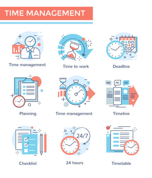 時間管理概念のアイコン。 - efficiency hourglass time business点のイラスト素材／クリップアート素材／マンガ素材／アイコン素材