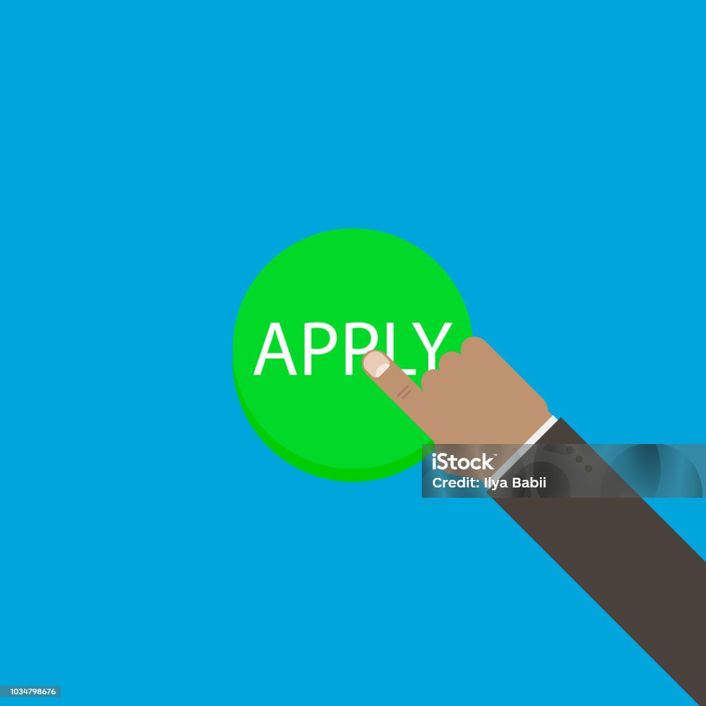Applies Click Hand Click Button Apply Vector Illustration Stock Illustration ...