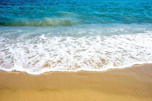 istock Soft wave of ocean on the sandy beach 1034811982