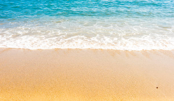 istock Soft wave of ocean on the sandy beach 1034830820