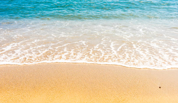 istock Soft wave of ocean on the sandy beach 1034830890