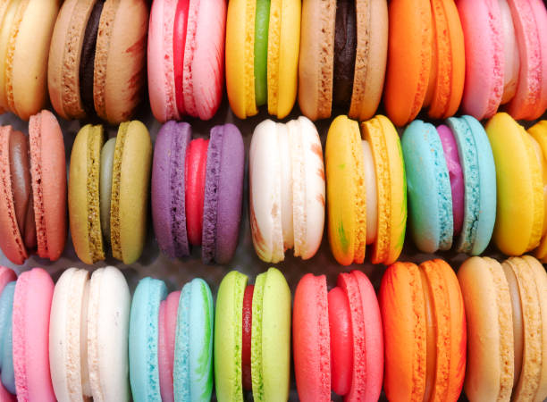 istock Close up colorful macaroons dessert. 1034849078
