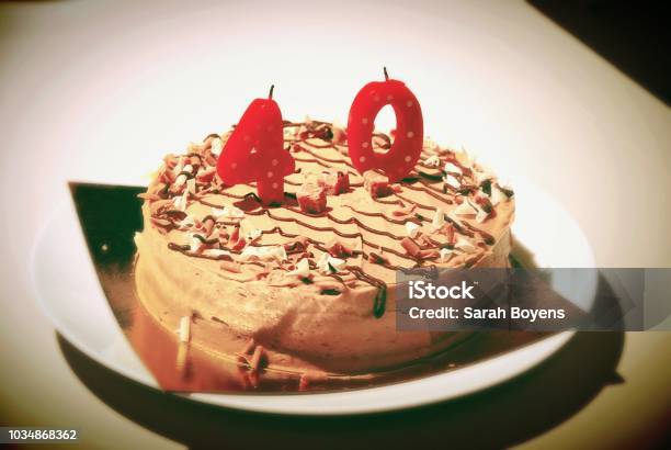 Fortieth Birthday Cake Stock Photo - Download Image Now - 40th Birthday, Baked, Birthday