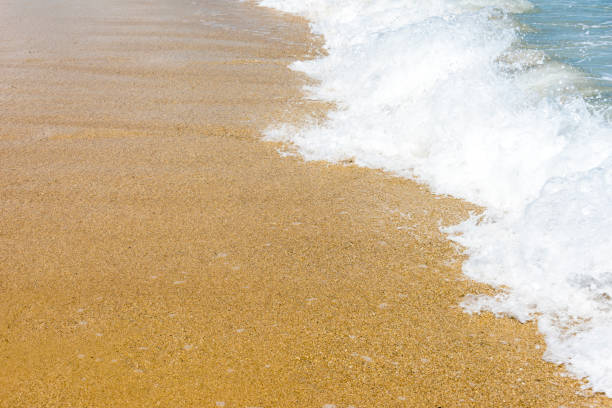 istock Soft wave of ocean on the sandy beach 1034869946
