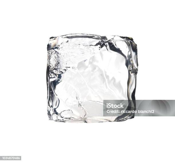 Square Ice Cube Isolated On White Background Stock Photo - Download Image  Now - Ice Cube, Abstract, Blue - iStock