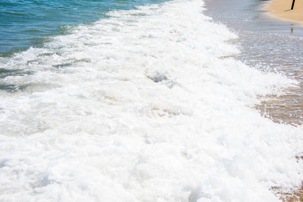 Soft wave of ocean on the sandy beach